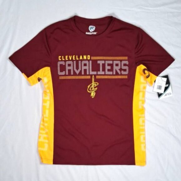 CLEVELAND CAVALIERS CAVS T-Shirt with Screened Logos M L XL 2X MAROON & YELLOW - Picture 4 of 7